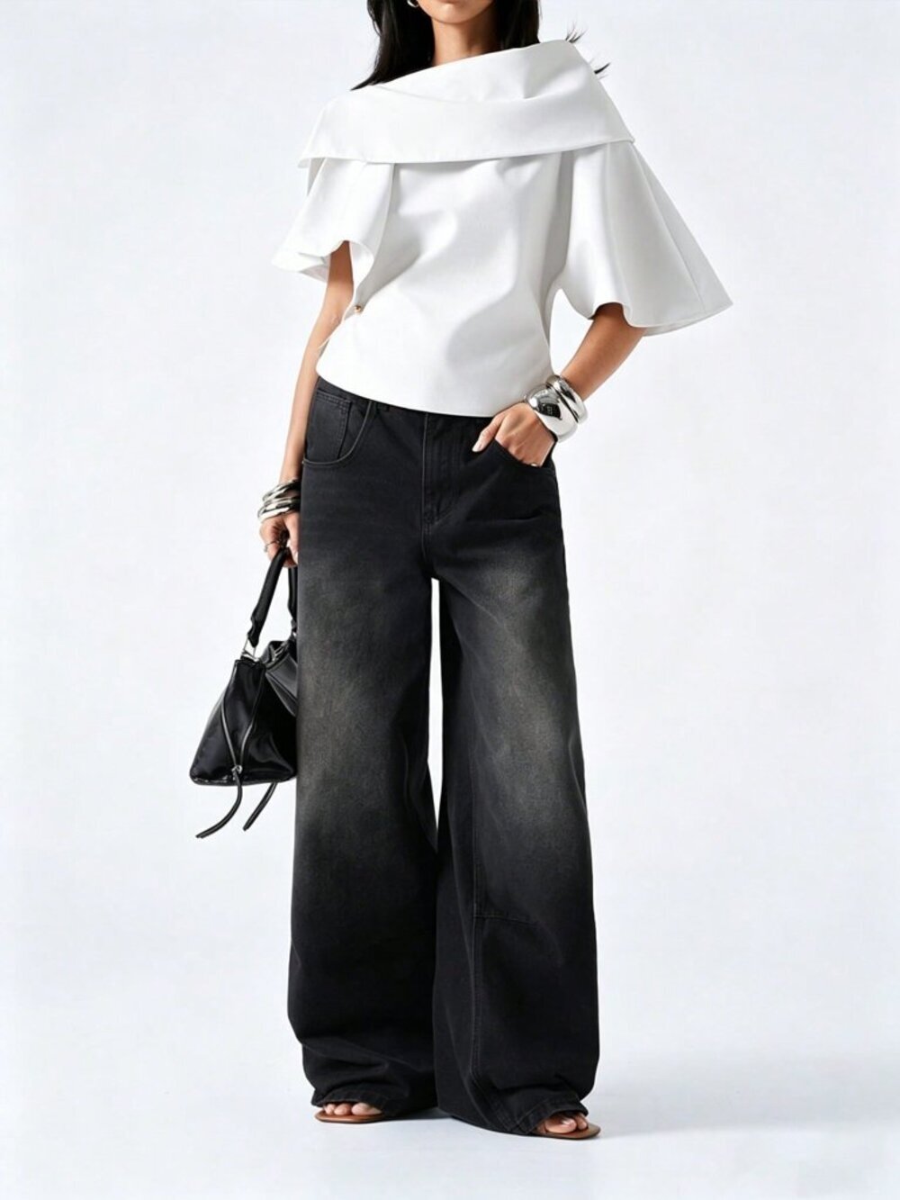 White Elegant Women's Off-Shoulder Lightweight Jacket